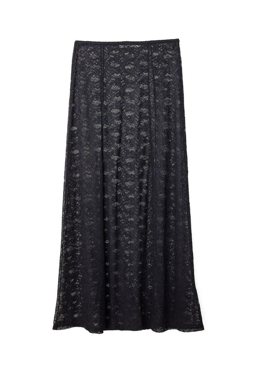 New Sz Small  NA KD Long Black Lace A Line Women’s Maxi Skirt Long From Turkey